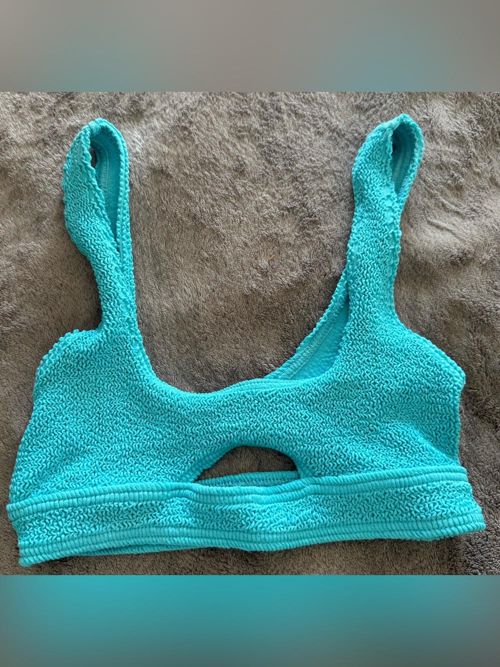 Bond-Eye Sasha Crop Bikini Top in blue. One size.